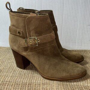 Franco Sarto Dorinda Brown Suede Leather Ankle Boots Booties Women's Size 9